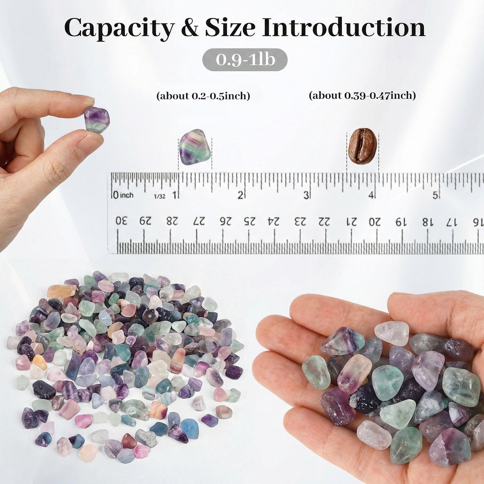 Quartz Crystals, Crushed Chips Tumbled Polished Stones Assorted Irregular Sha…