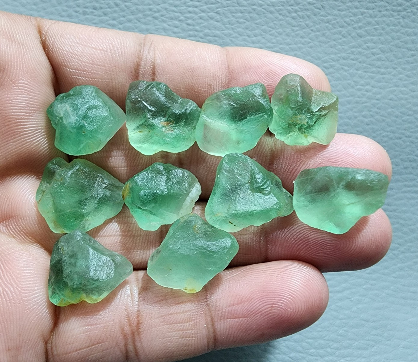 Raw Size 16-19 MM Green Fluorite Rough Gemstone 10 Piece Fluorite Crystal Rough