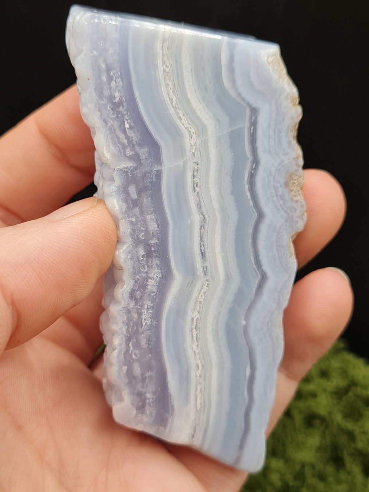 High Quality Blue Lace Agate Polished Slab – Namibia – Banded Crystal – 69g