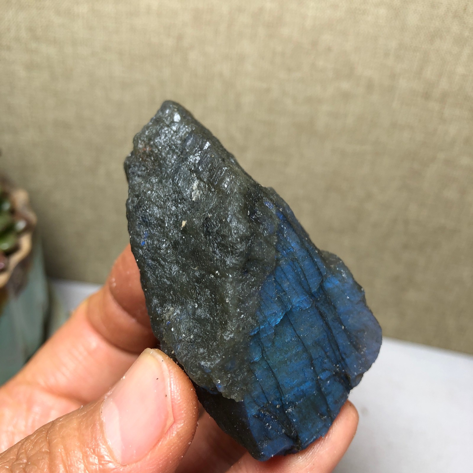 61mm Natural Labradorite Crystal gemstone rough original Specimen 79g A4228