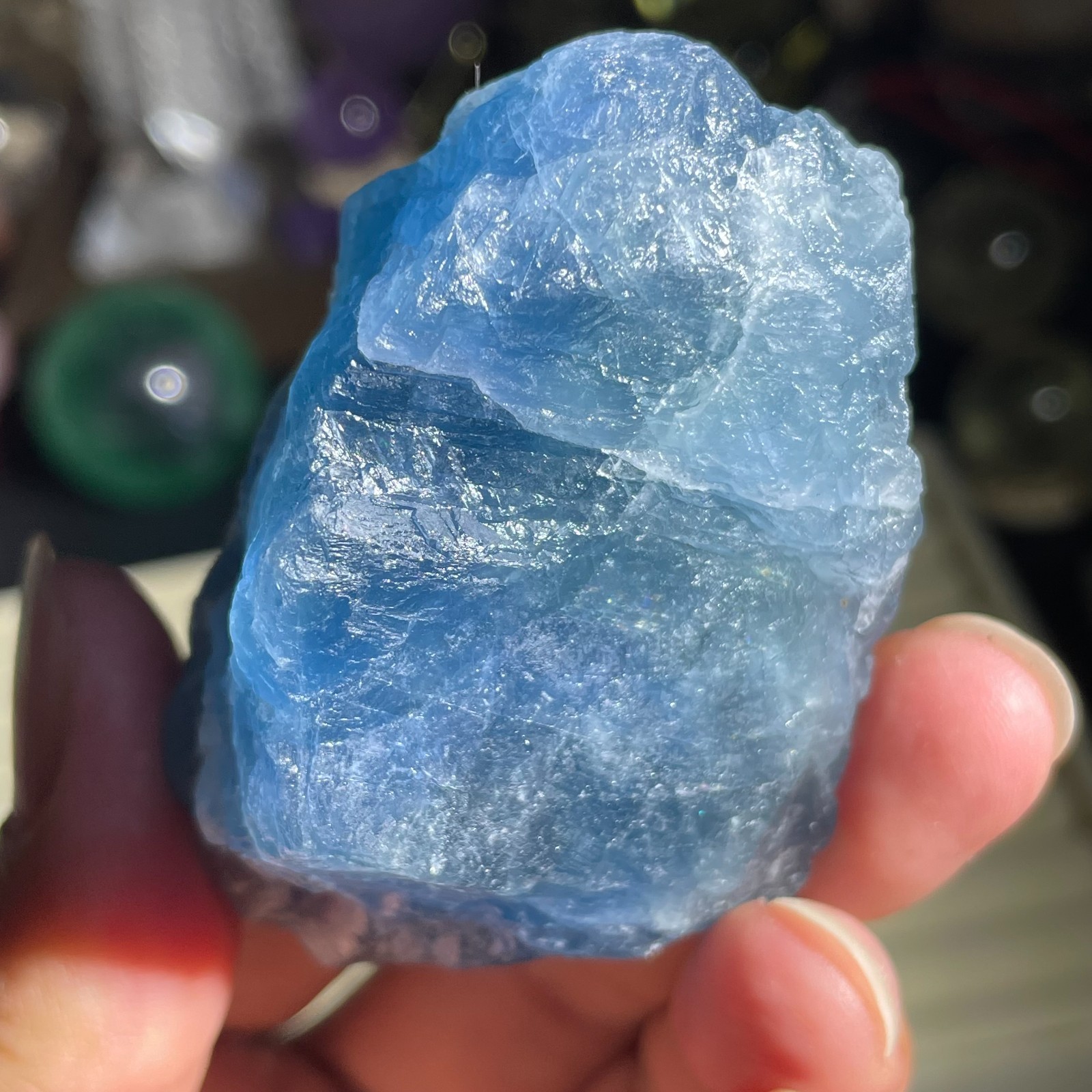 173g Natural Rough Dark Blue Fluorite Quartz Crystal Raw Stone Specimen Healing