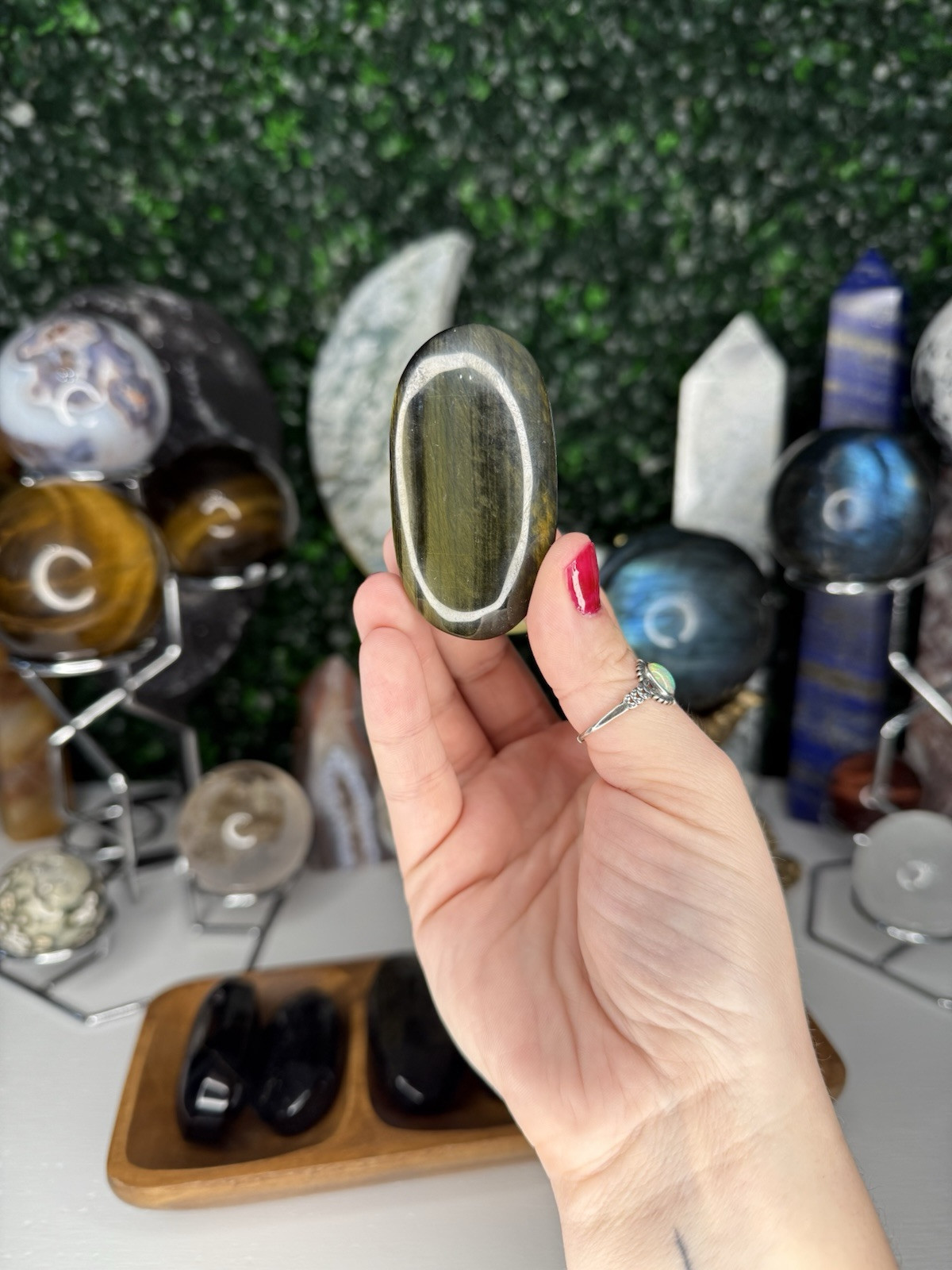 Blue Tiger’s Eye Palm Stones | Crystal Worry Stones