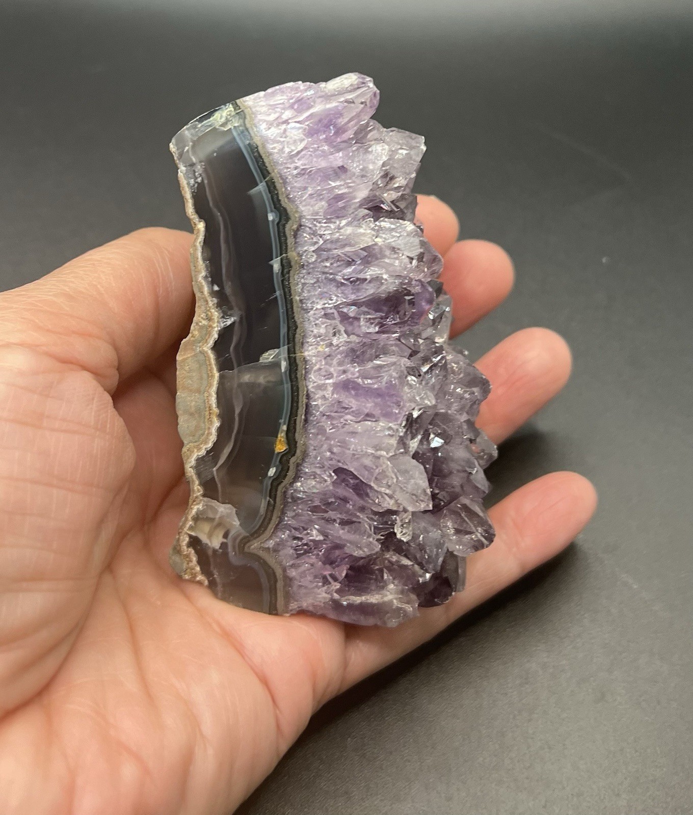 Amethyst Genuine Stone Freeform Cut Base Crystal Uruguay 275.2g
