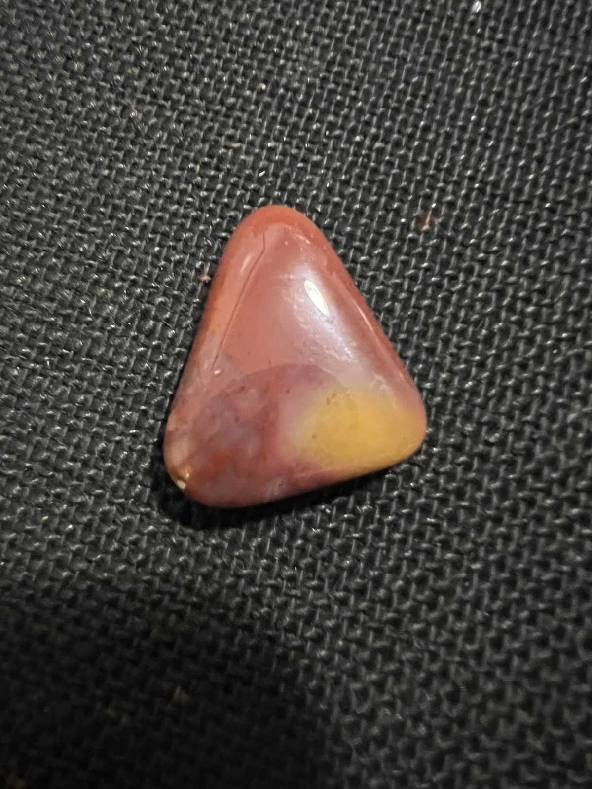 Yellow Feather Polished Jasper triangle￼Stone