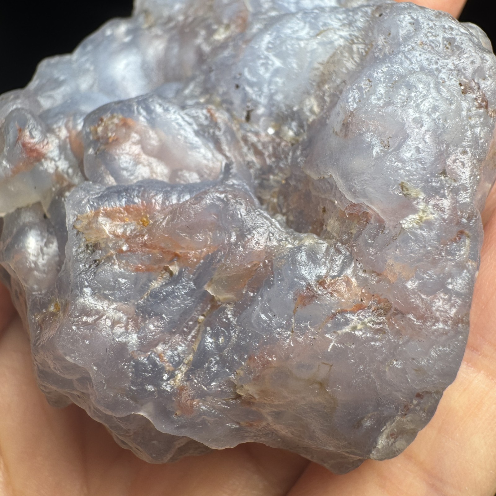 7.3cm/182G Raw Alxa Gobi Icy Translucent Sky Blue Agate, Mongolia-5275