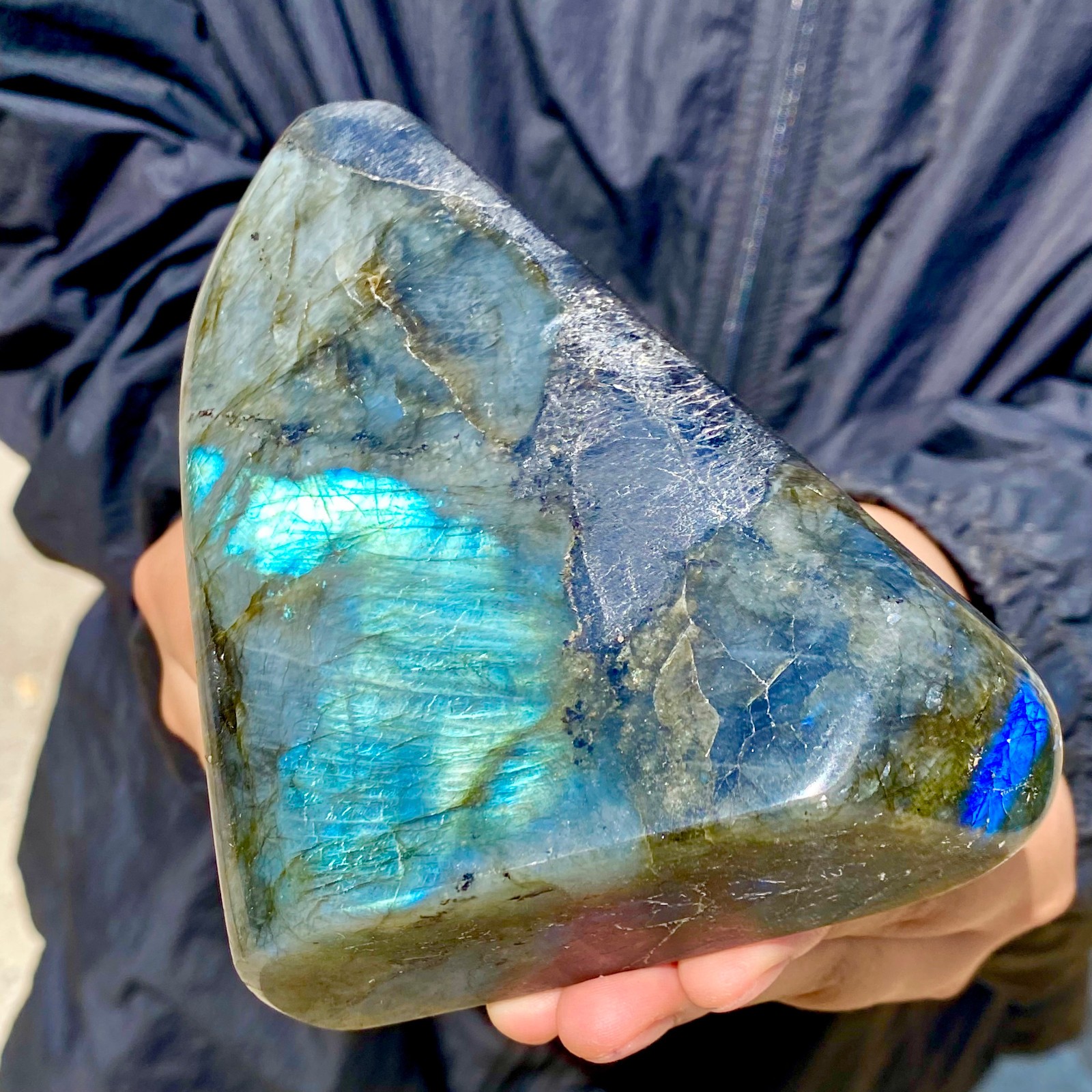 1.73LB Natural elongated stone Madagascar polished crystal healing stone