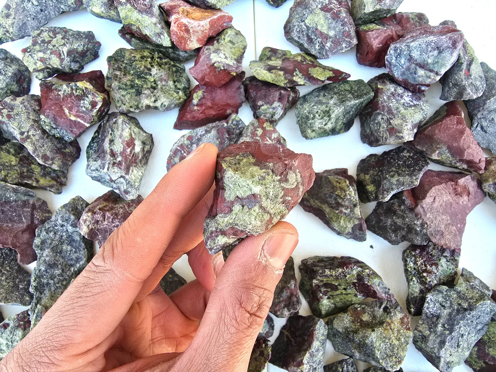 Raw Dragon Stone Rough Blood Jasper from South Africa for Tumbling & Healing