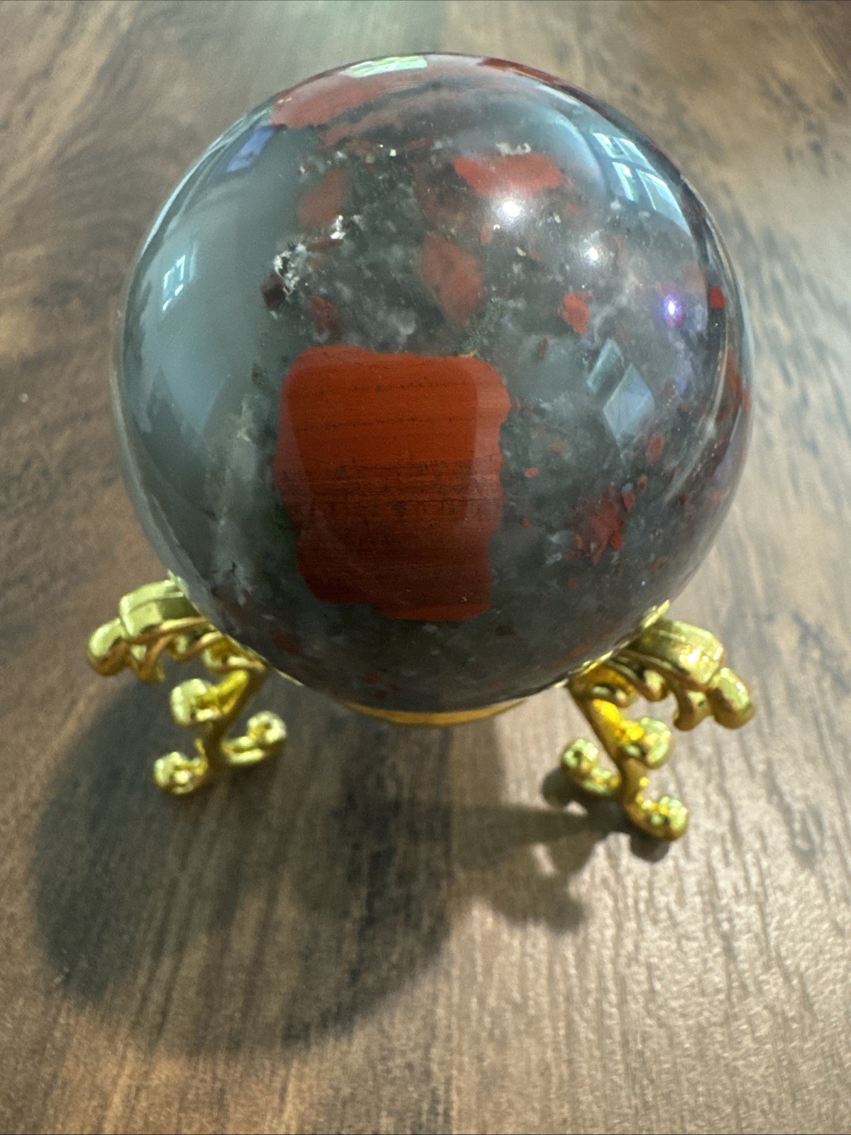 African Bloodstone Crystal Sphere 275 Grams 2.2”