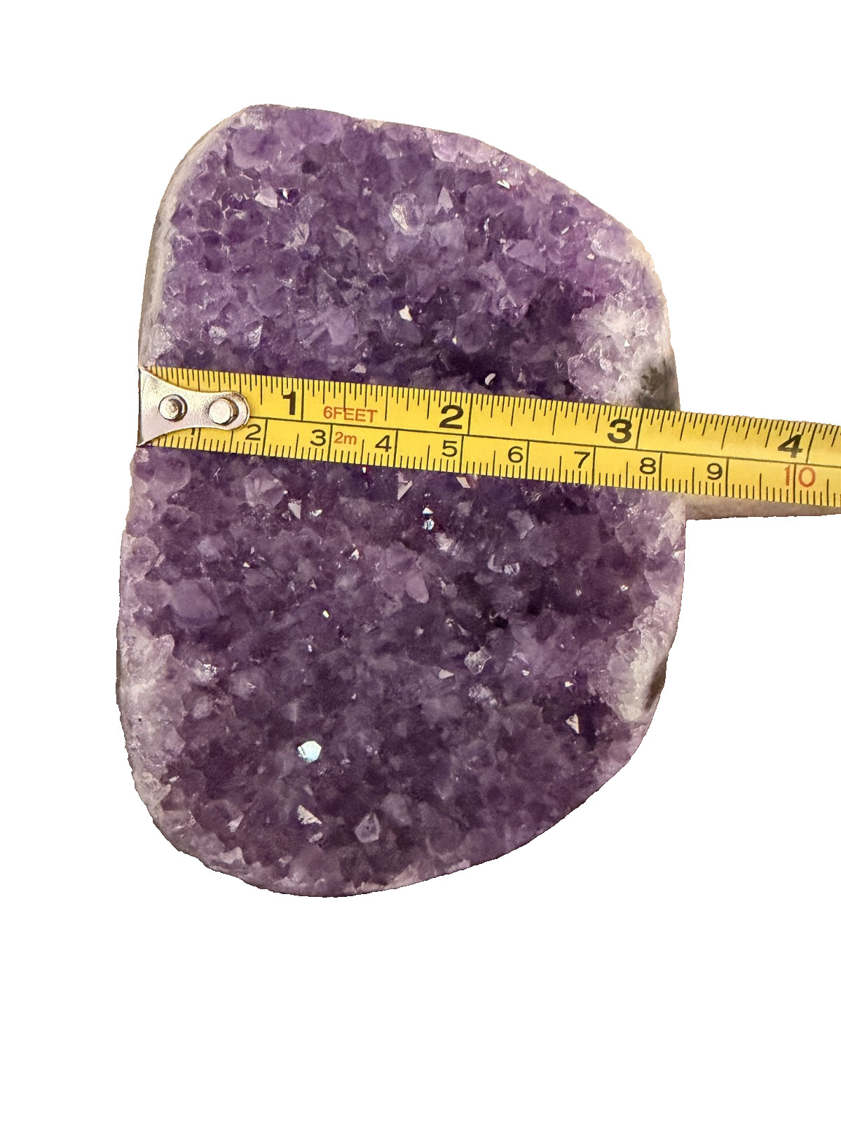 Amethyst Cut Base Freeform 51.7oz Druzy Cluster Approx 6in Purple Crystal Slab