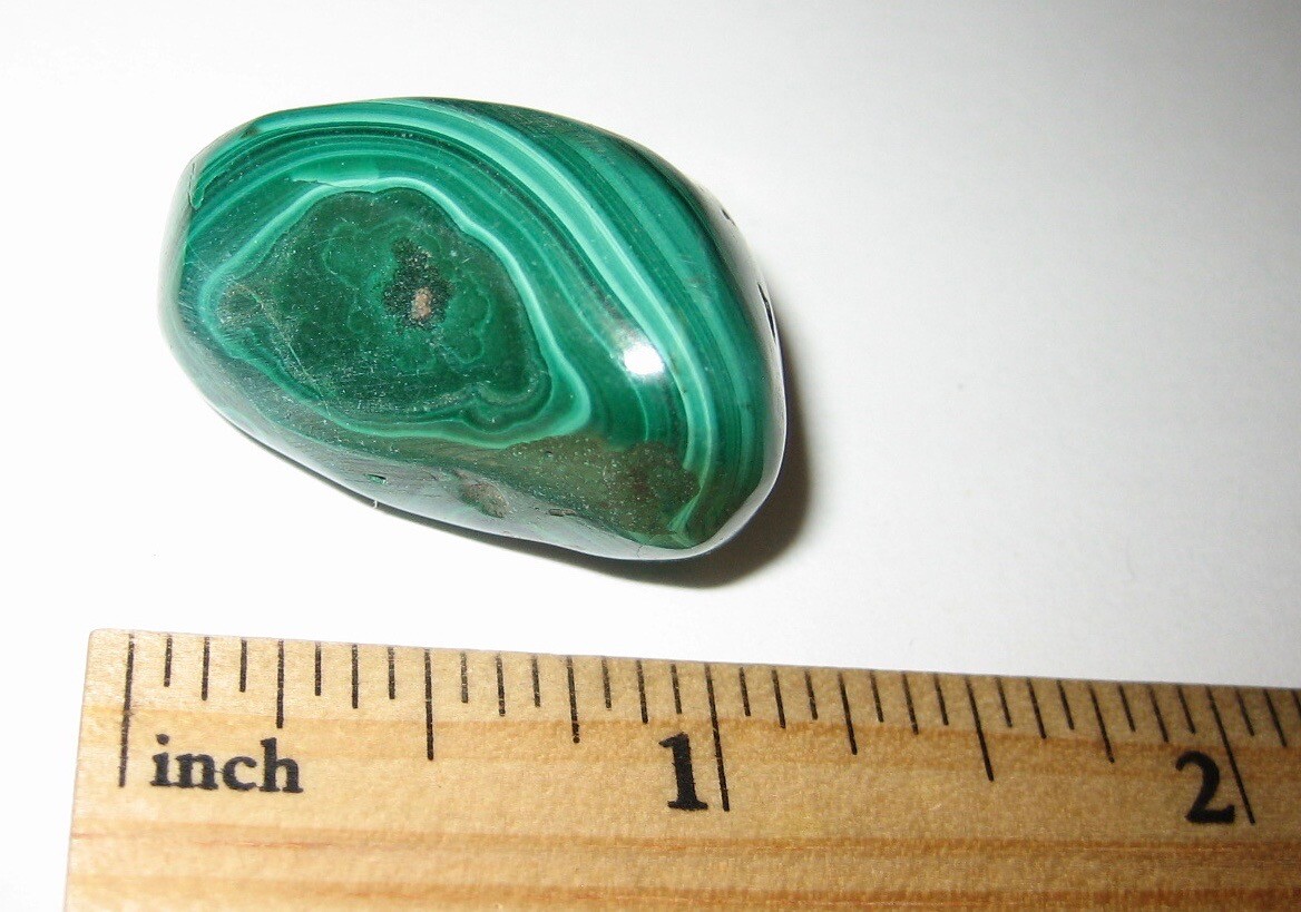 1.25″ TUMBLED POLISHED NATURAL MALACHITE STONE MINERAL FROM THE CONGO ~ 25.2g *1