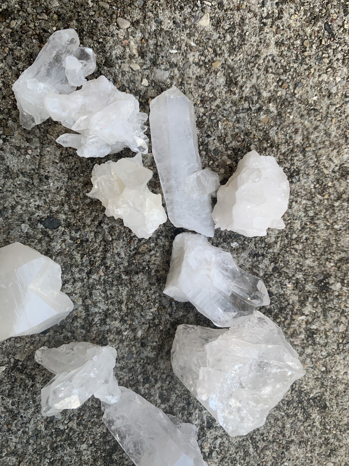 Natural Crystals Clear White clusters & Points Quartz Lot Miniature 1950 S