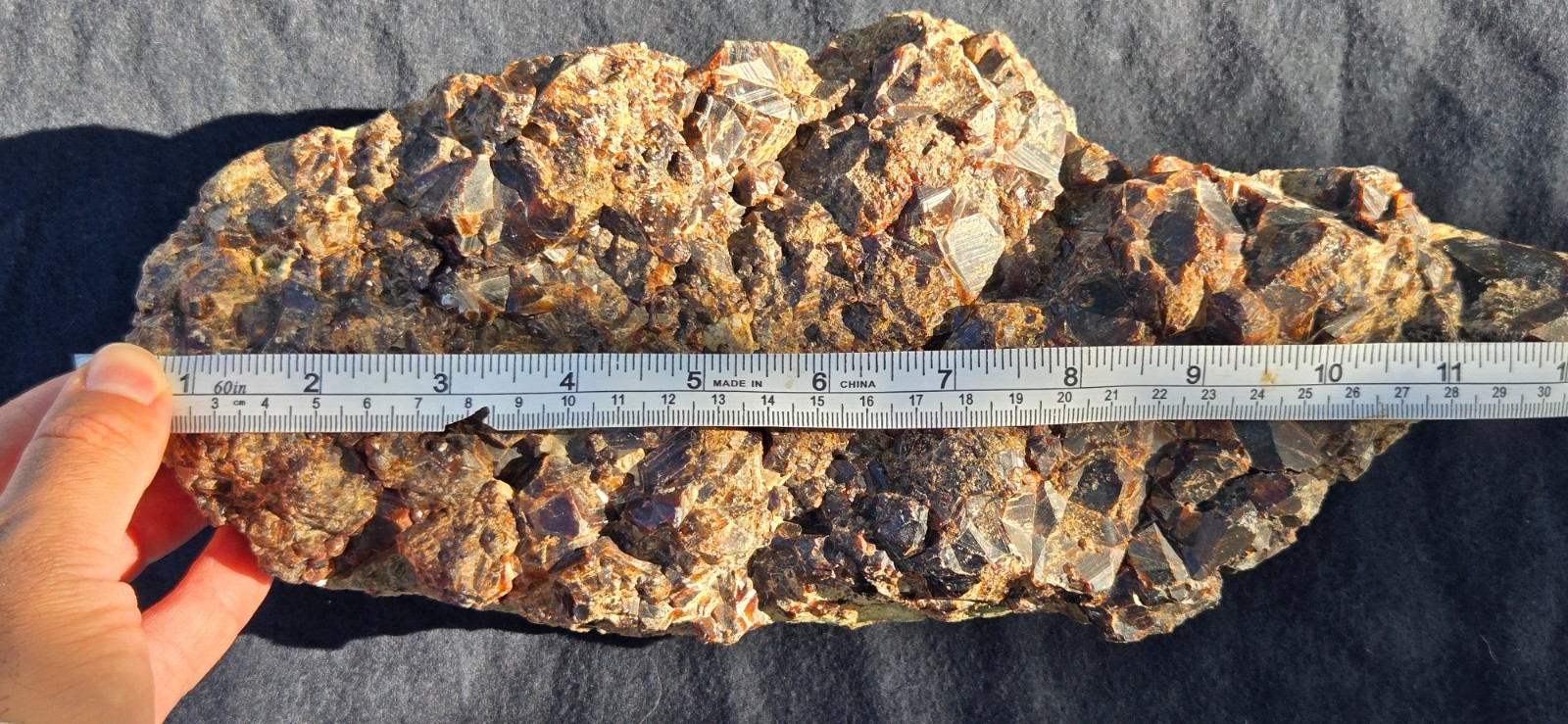 Enormous Andradite Red Orange Garnet Crystal Cluster Display Found in CA 11+ Lbs
