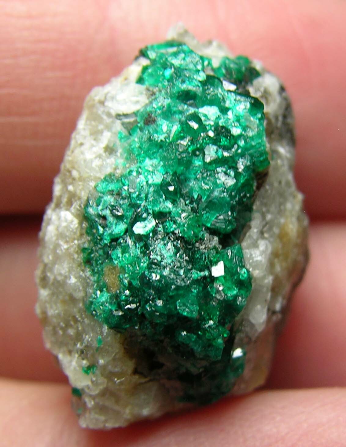 #23 Kazakhstan 3/4 in. 100% Natural Dioptase Crystal in Matrix Specimen 21mm