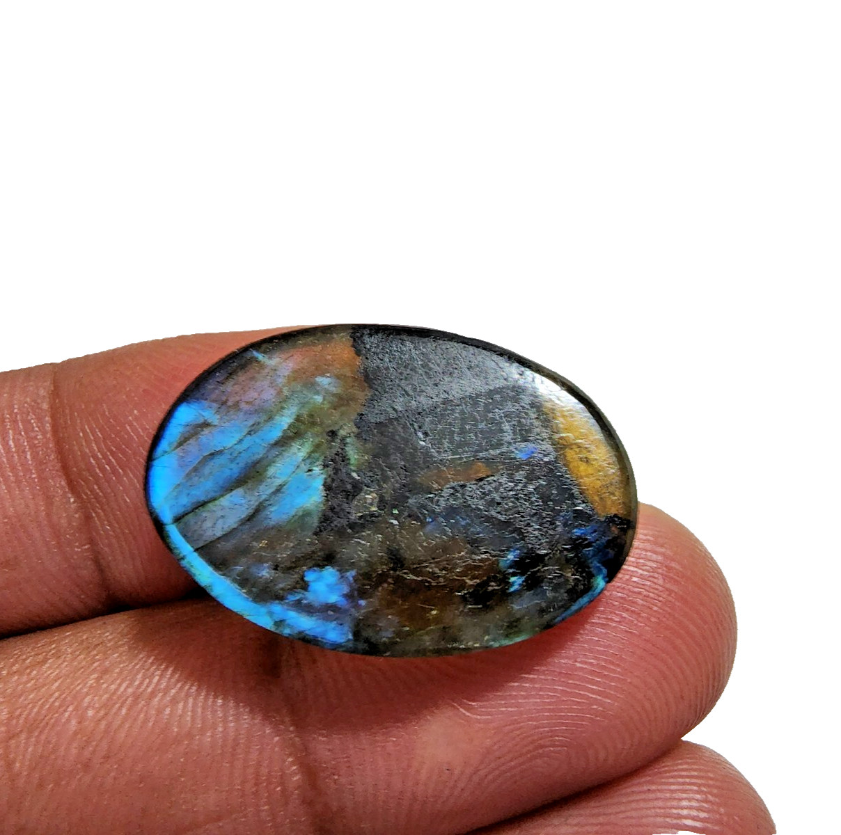 27 Crt Outstanding Labradorite Cabochon Gemstone Oval Shape Jewelry For Making