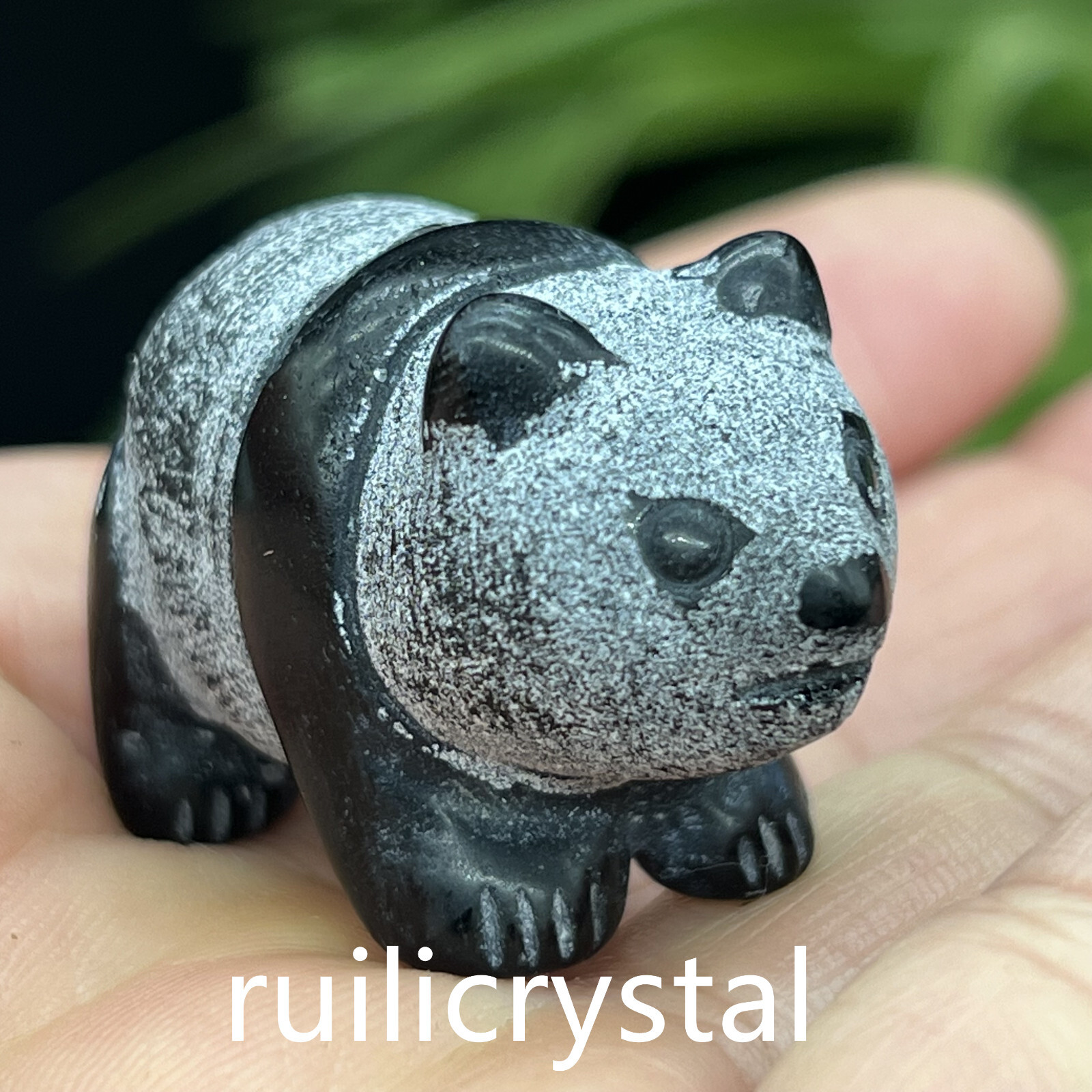 1pc Natural Obsidian Quartz Carved panda skull Crystal Healing 1.5inch
