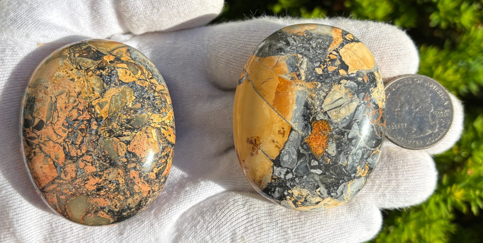 USA SALE SEE VIDEO 195g LOT MALIGANO JASPER PALMSTONES PALM STONES PALM STONE
