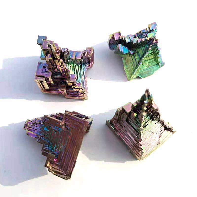 Natural Aura Rainbow Titanium Bismuth Quartz Crystal Stone Specimens Healing