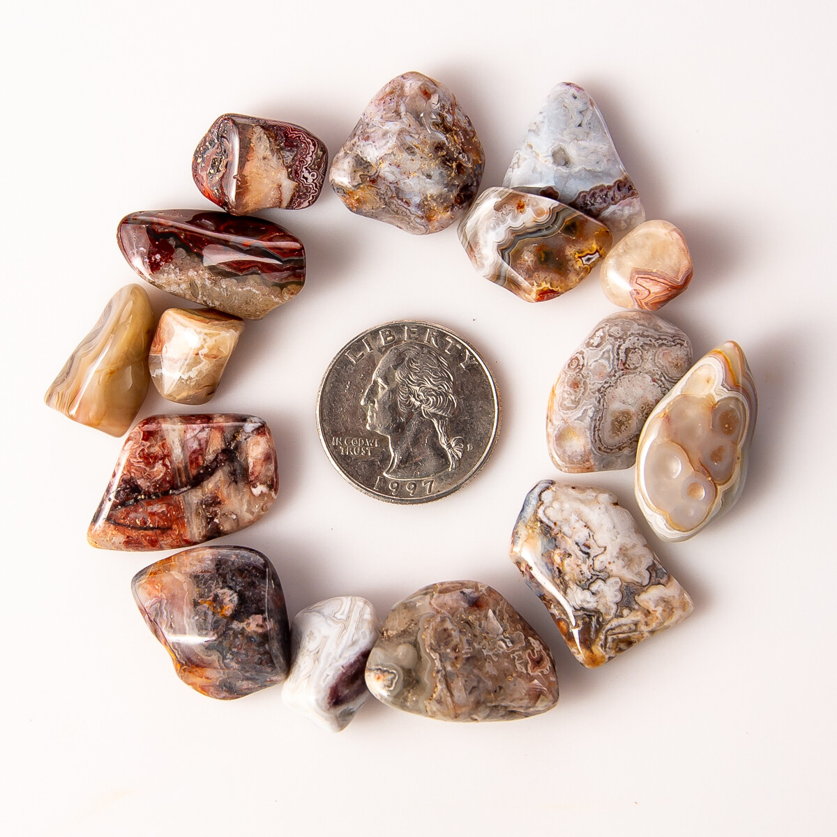 50g Small Tumbled Crazy Lace Agate Gemstone Crystals Jewelry Making Gems Crafts