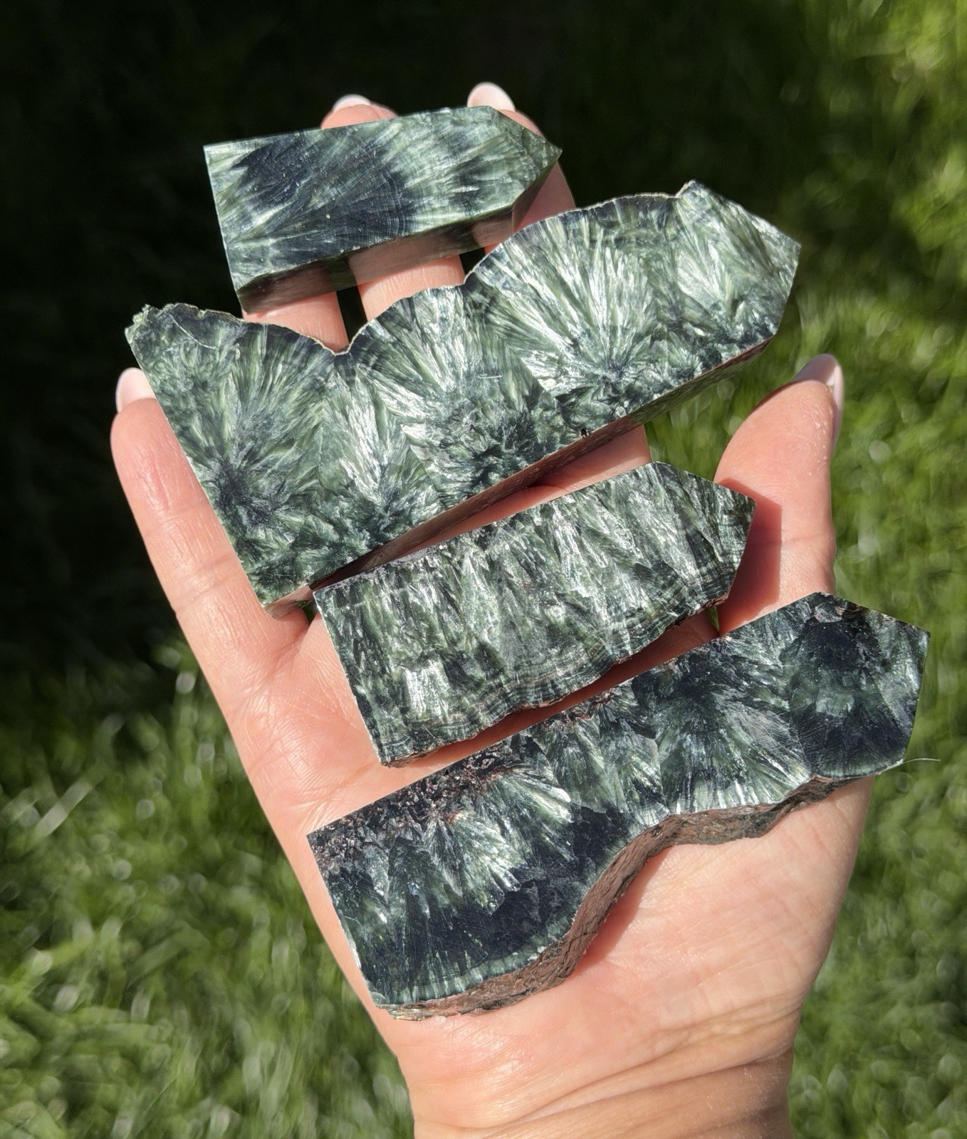 Wholesale Lot 1 Lb Natural Seraphinite Obelisk Tower Crystal Energy