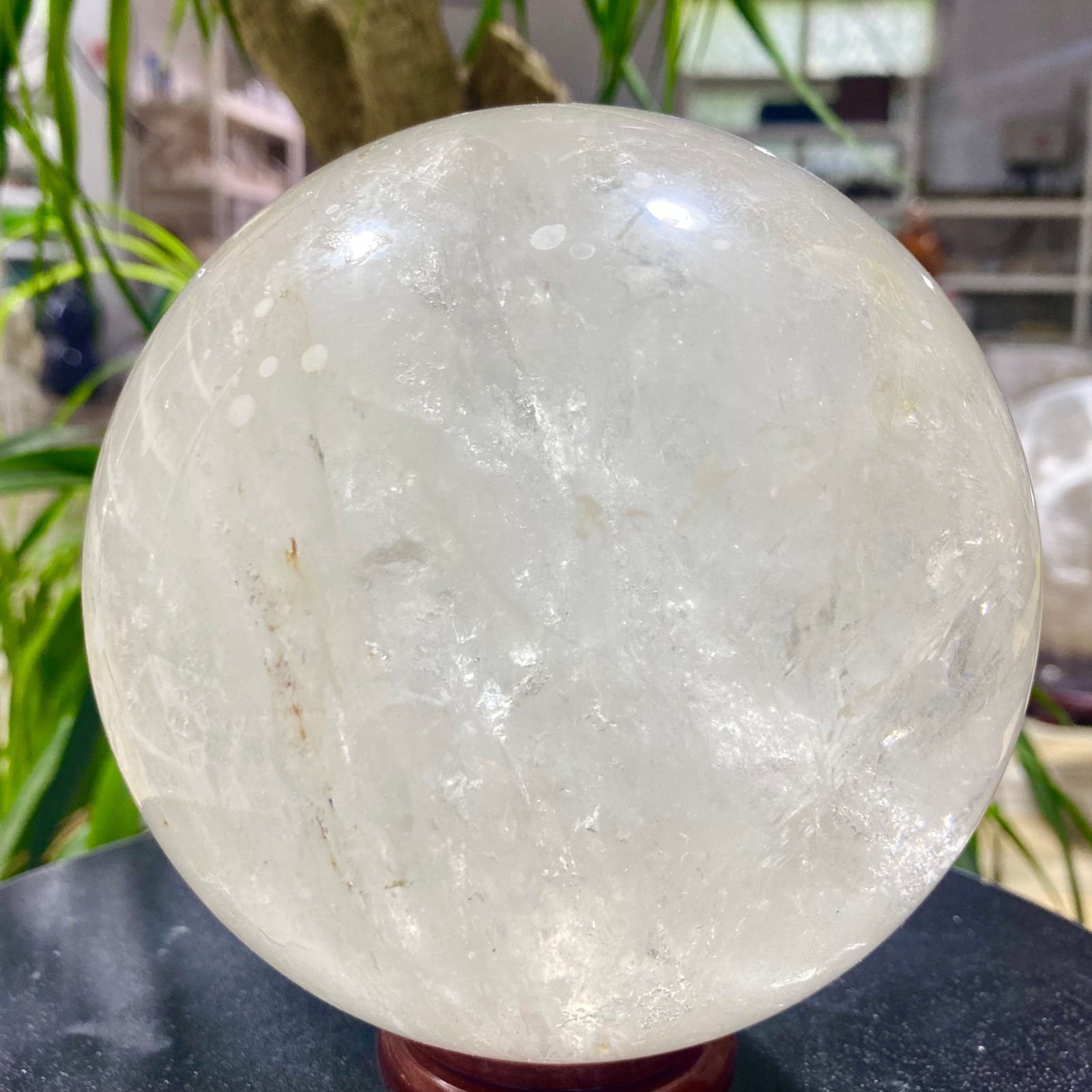 6.17LB white crystal transparent quartz crystal ball Reiki repair