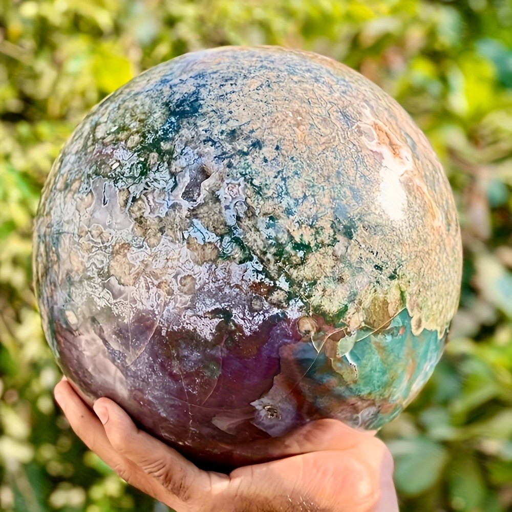 Random Natural Ocean Jasper Crystal Sphere Quartz Ball Healing Reiki Decor Gift