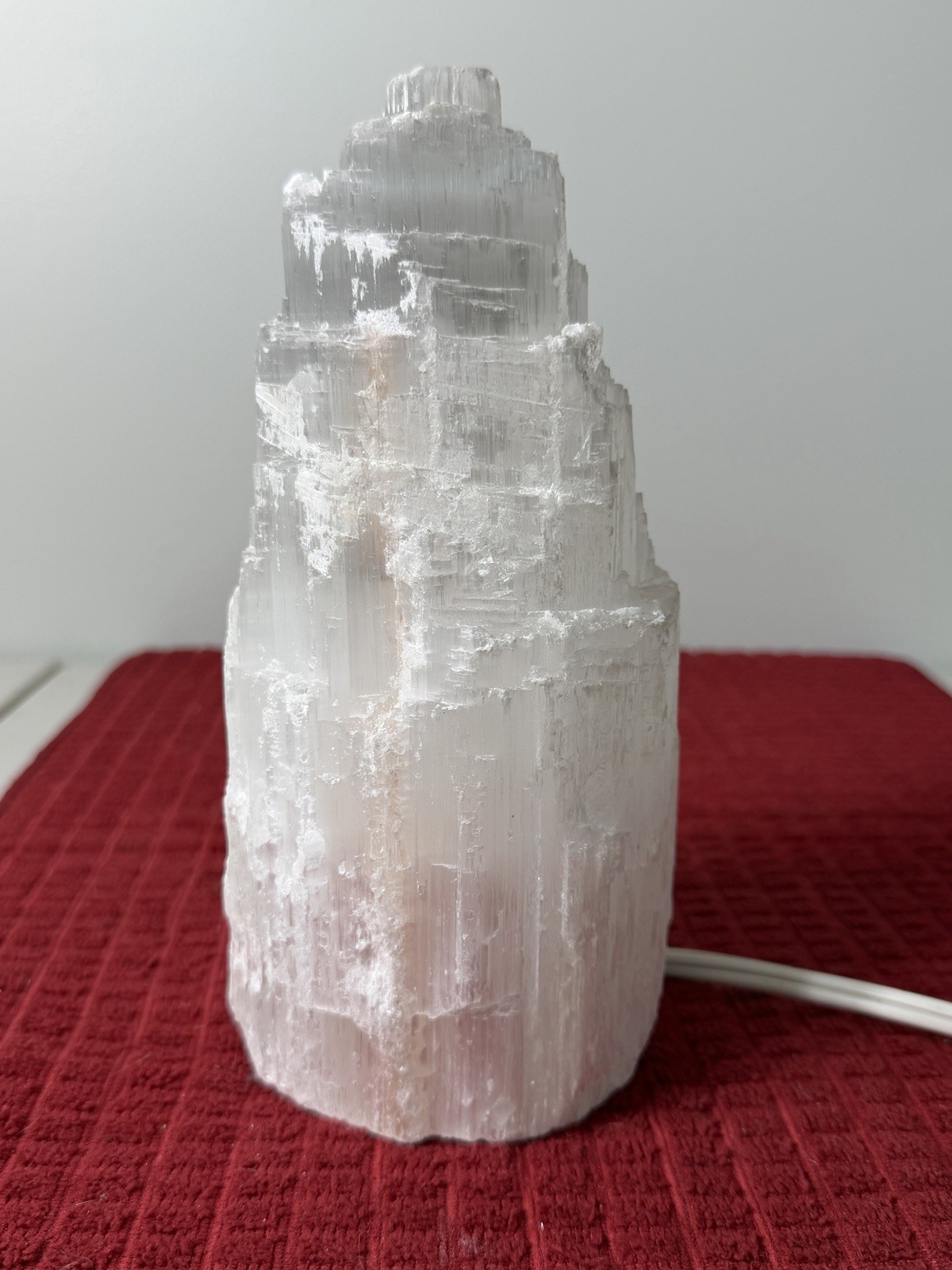 Selenite Crystal Tower Lamp Tower Skyscraper Healing Light 8.5” Tall