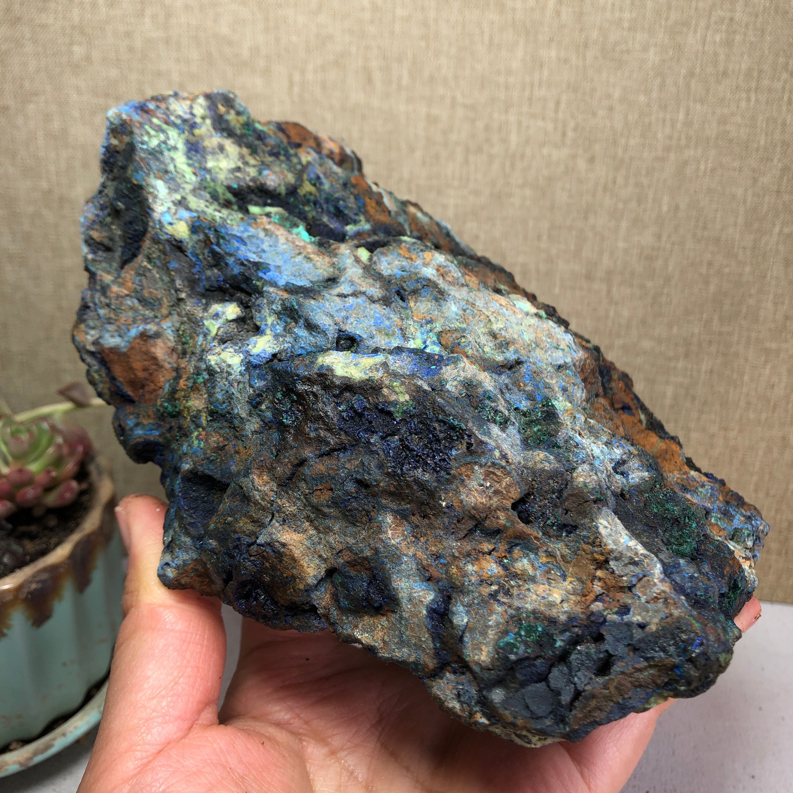 2.4LB Natural Azurite Malachite gemstone Rough original Crystal Specimen A3294