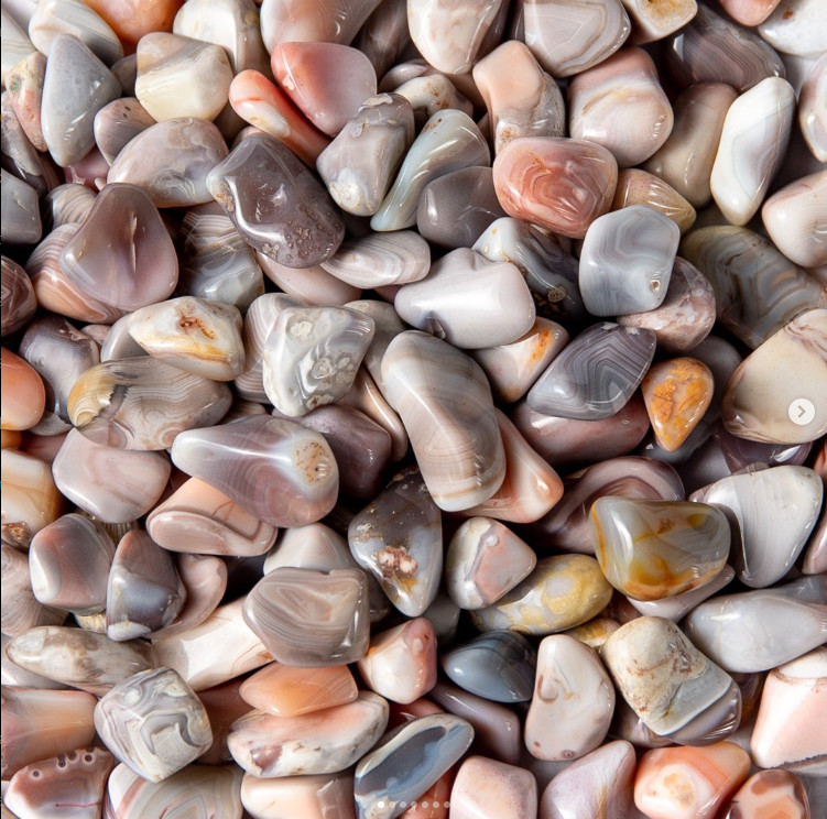 Natural Tumbled Pink Botswana agate Crystal Gemstones 1/4lb