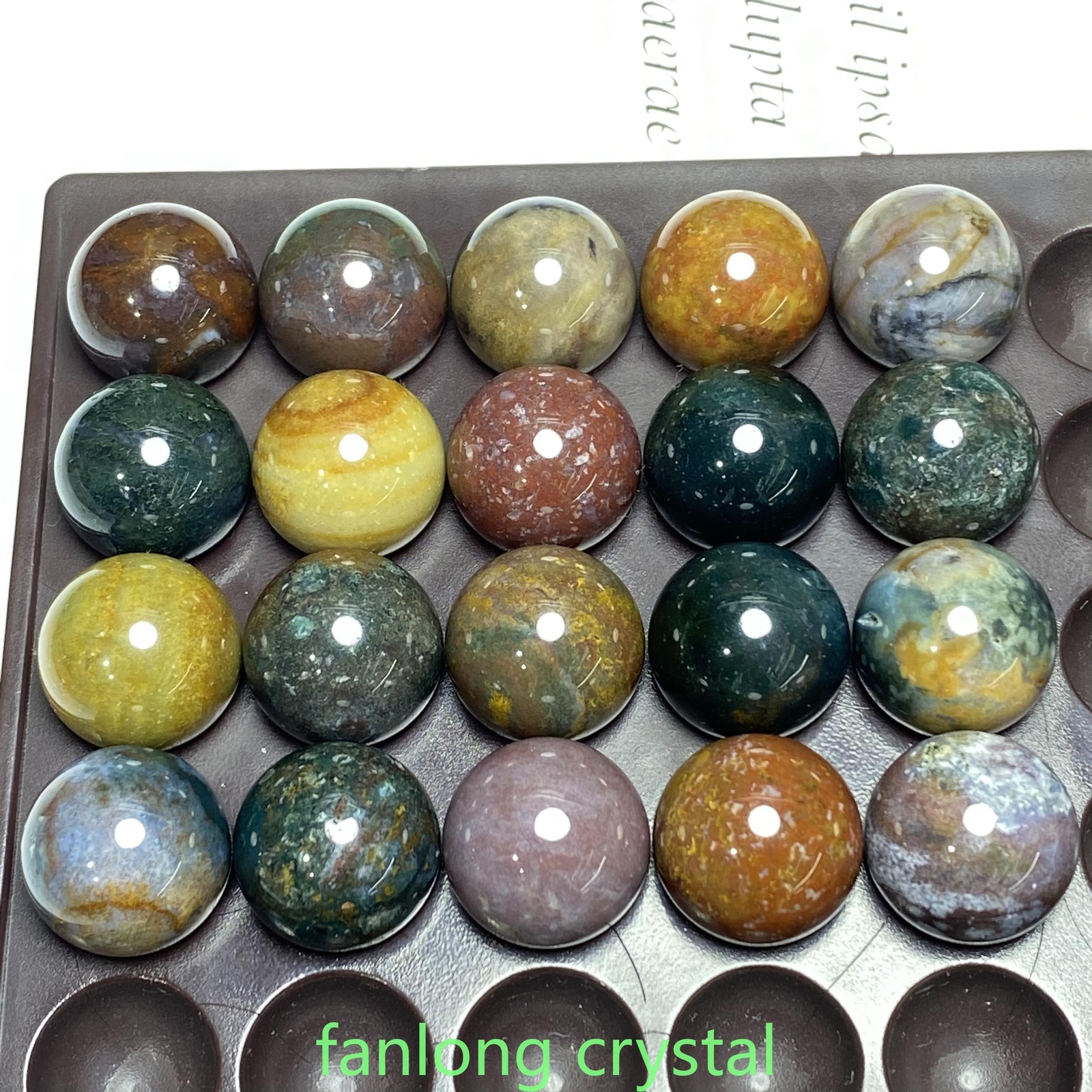 5pc Natural Ocean jasper Ball Sphere Quartz Crystal Mineral Gem Healing 20mm