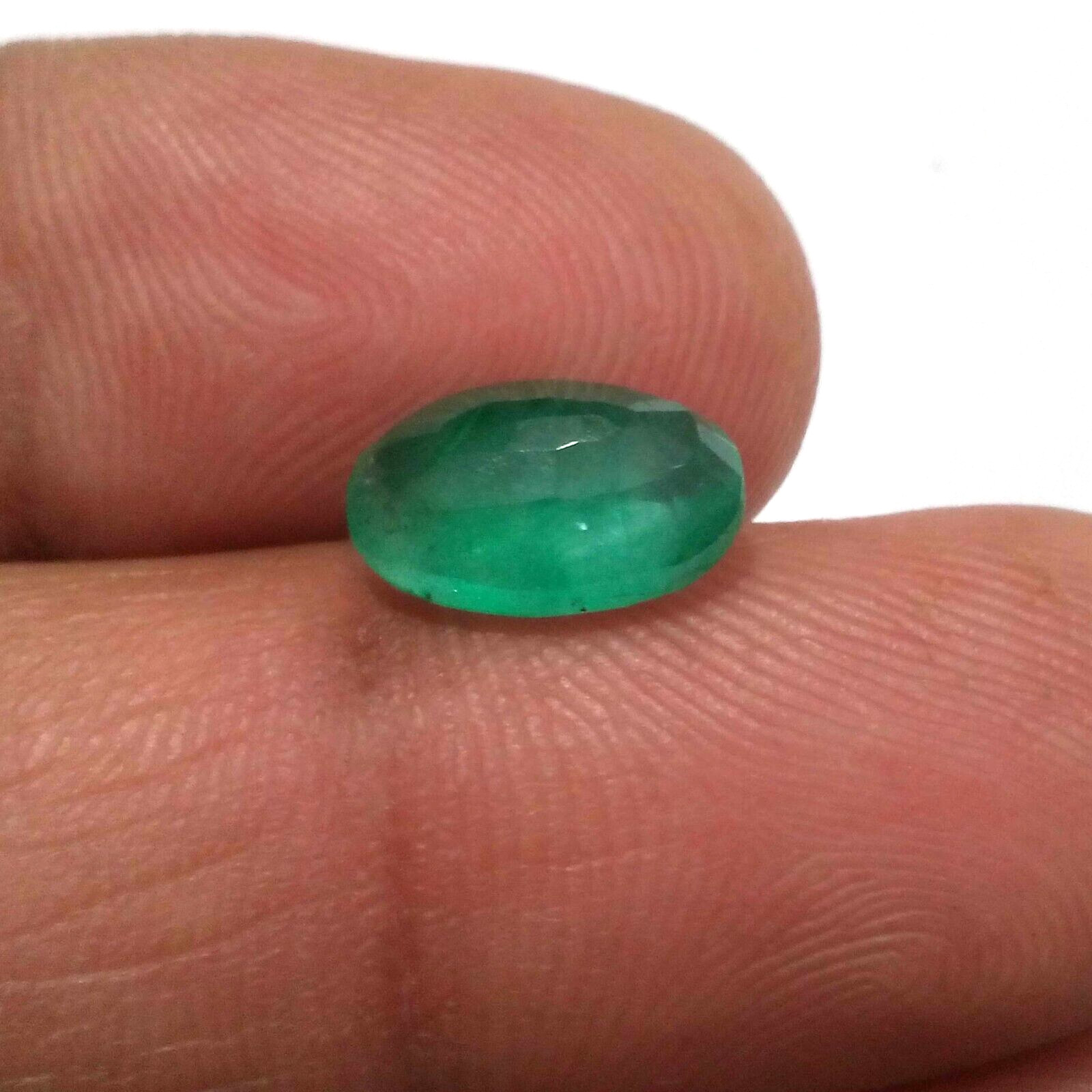 3.20 Crt For Jewelry Top Green Zambian Emerald Faceted Oval Shape Loose Gemstone