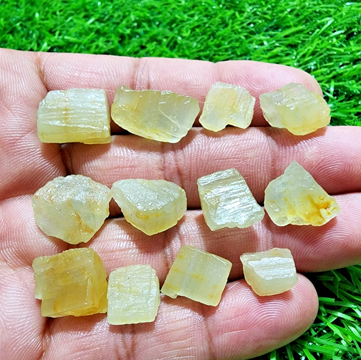 12 Pcs Rare Aquamarine Helidore Gemstone Rough Lot 10-19mm Aquamarine Raw Stones