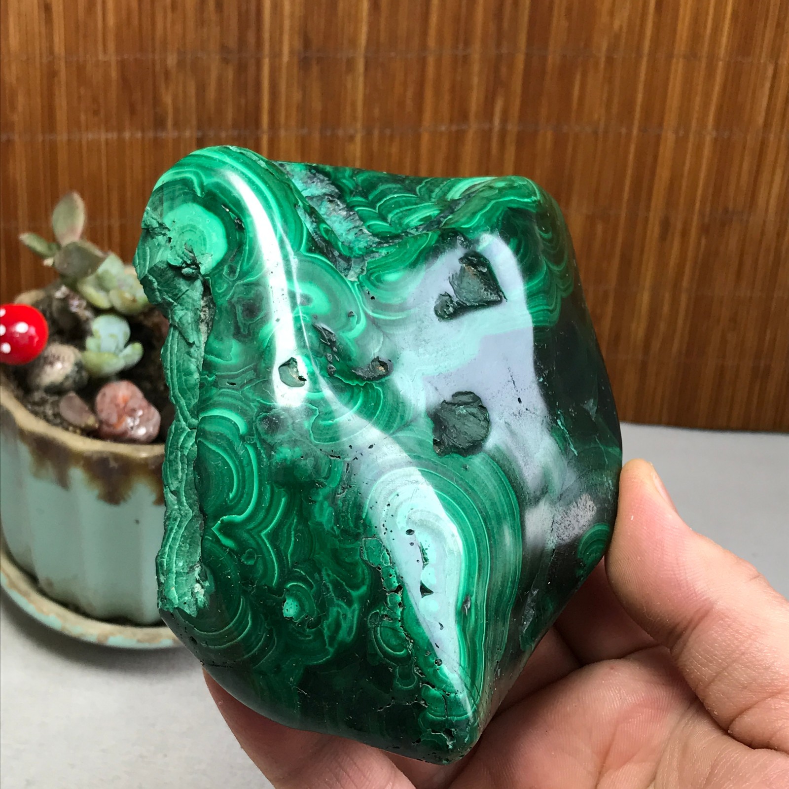 943g Natural Malachite Rough/Polish original mineral Crystal Specimen A4598