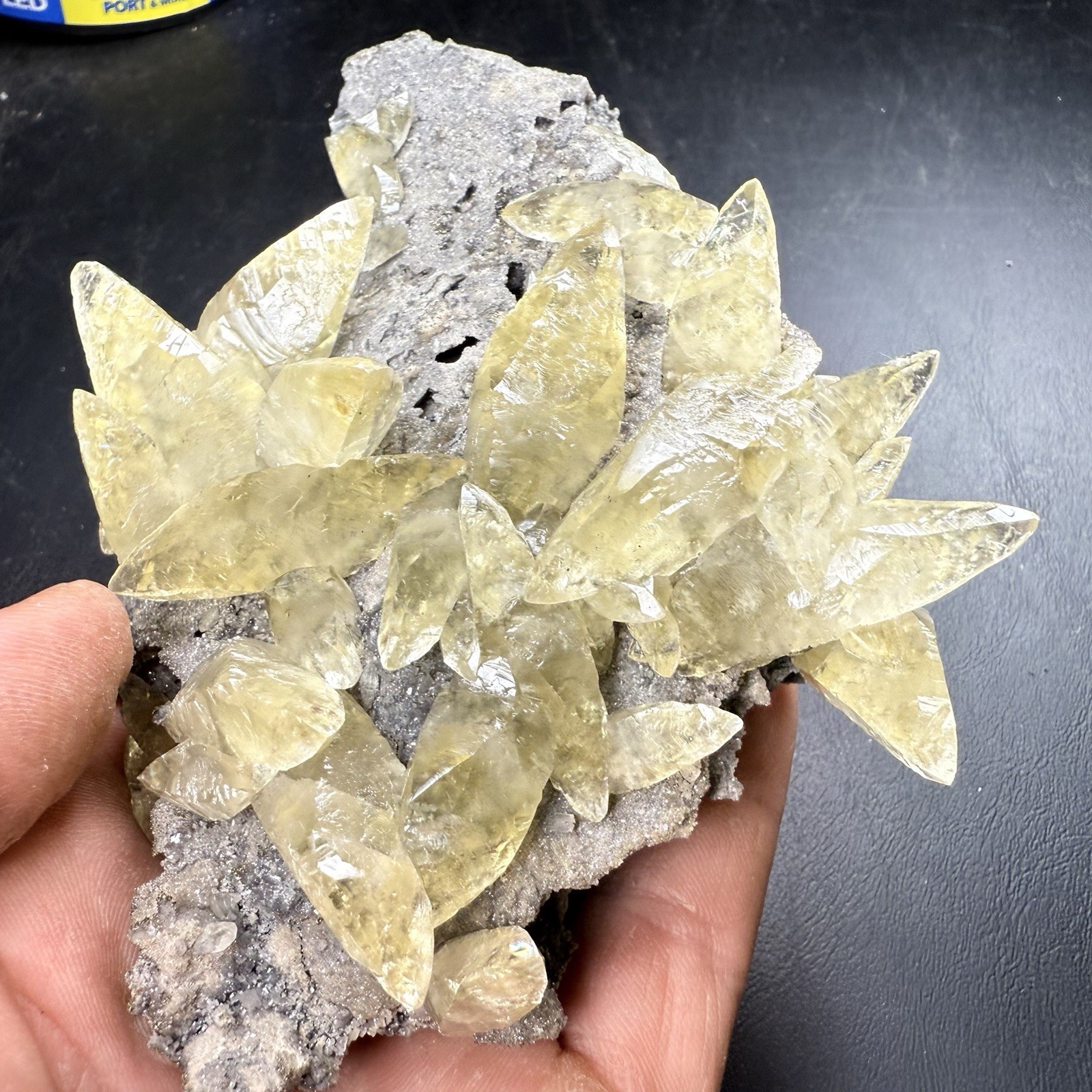 Golden Calcite Crystals on Chalcopyrite Pyrite Matrix / Missouri
