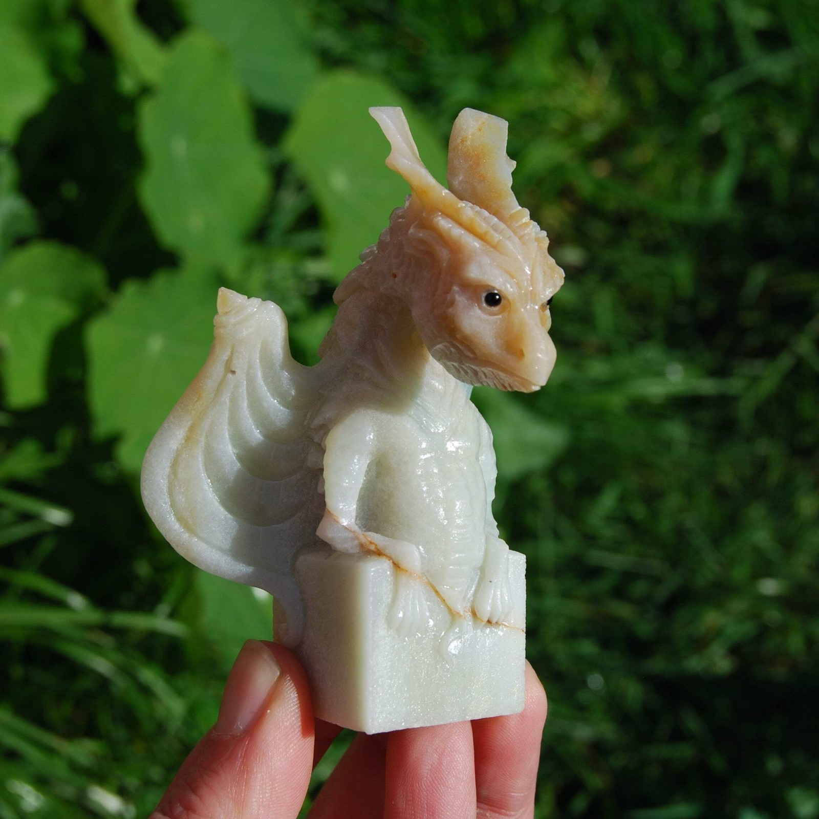 Chinese Amazonite Dragon Crystal Carving