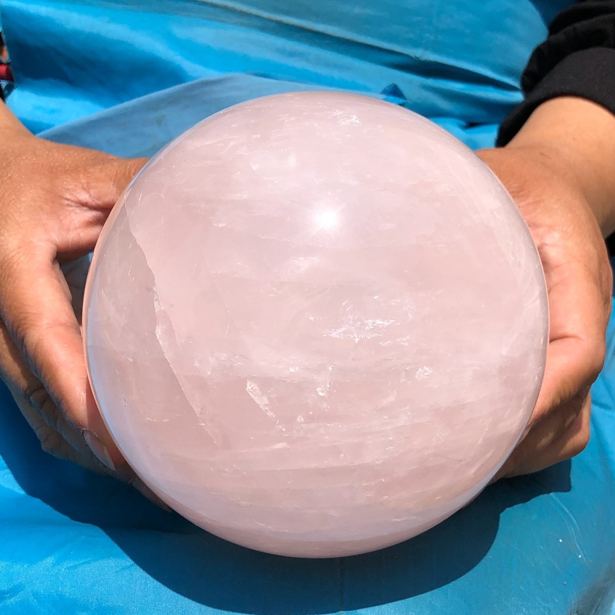 6.13 LB Natural Pink Rose Quartz Crystal Sphere Ball Healing Reiki 5082