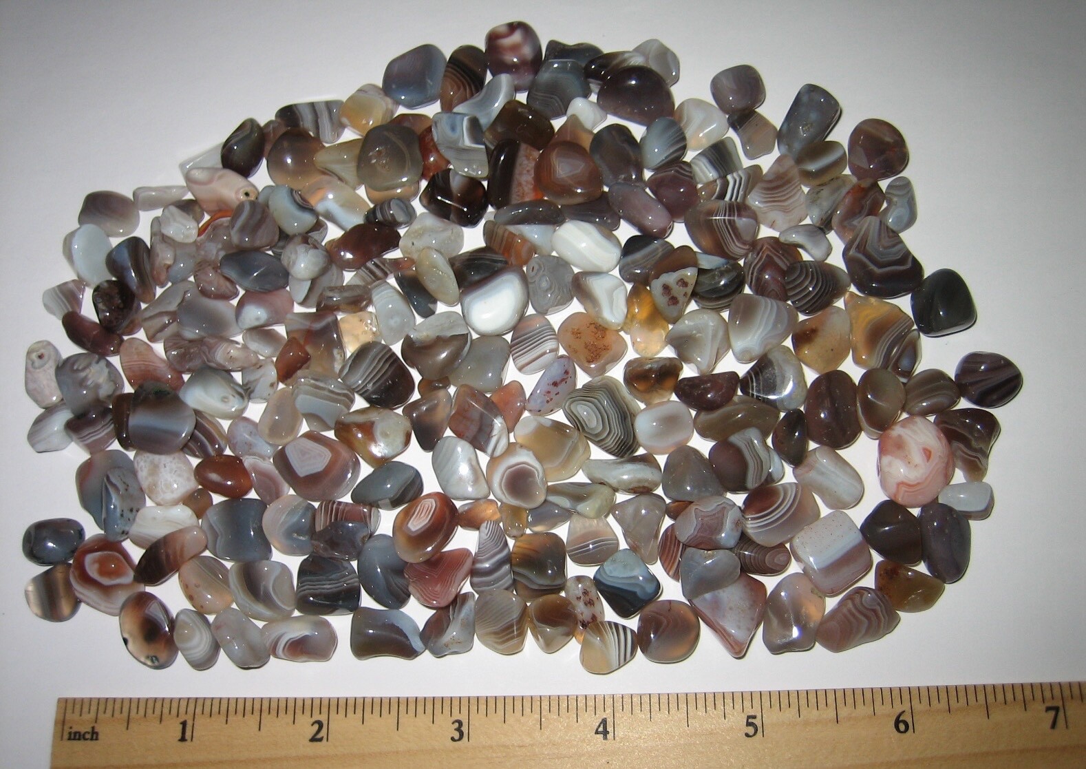 120+ TUMBLED POLISHED *SMALL* 0.2″- 0.6″ BOTSWANA AGATE CRYSTAL STONES 222.6g *2