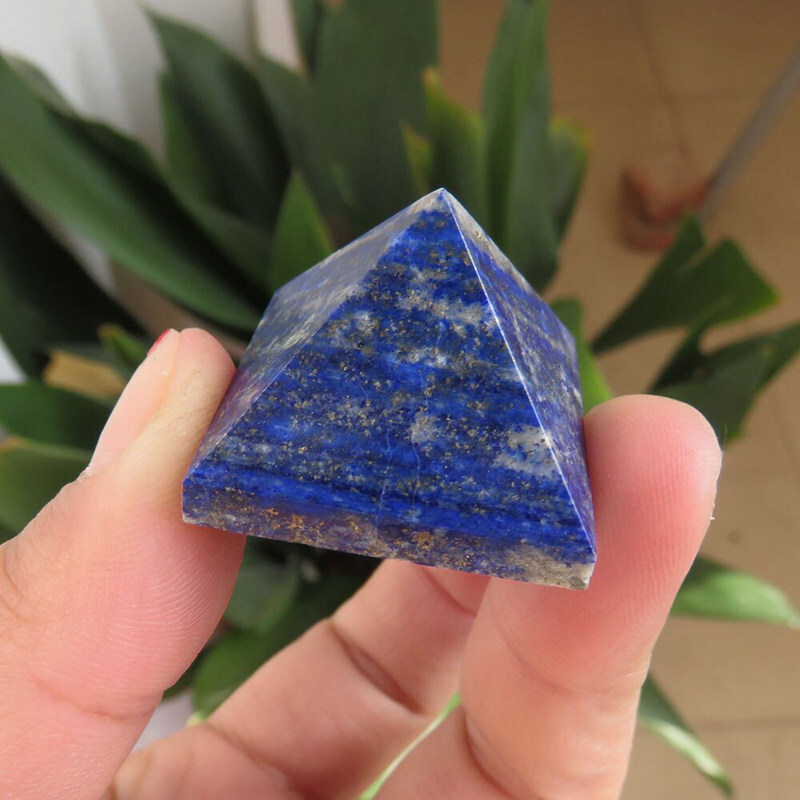 Natural Lapis Lazuli Quartz Crystal Orgonite Energy Pyramid Chakra Healing Stone