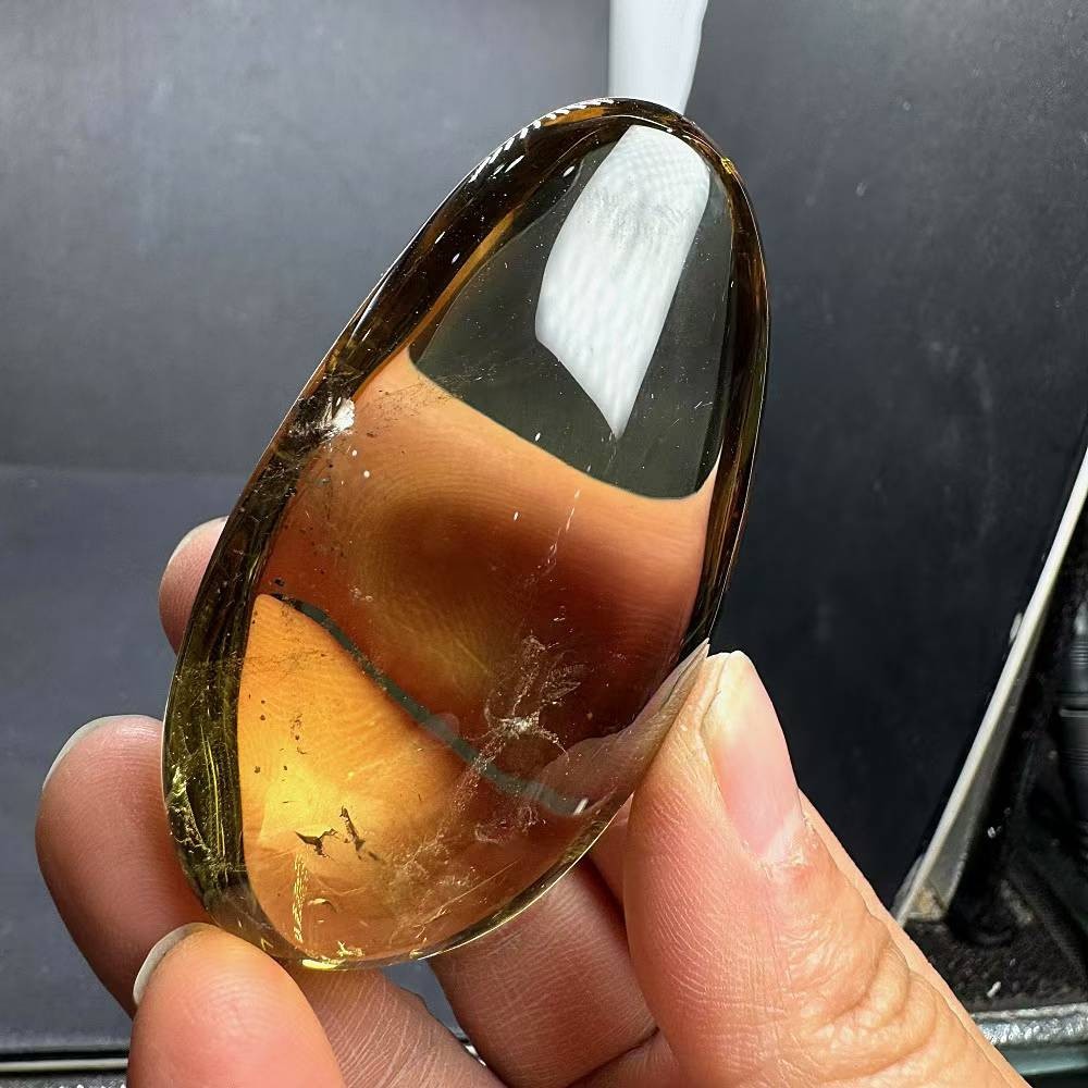 115g Natural Citrine Quartz Carved Palm Energy Crystal Reiki Healing