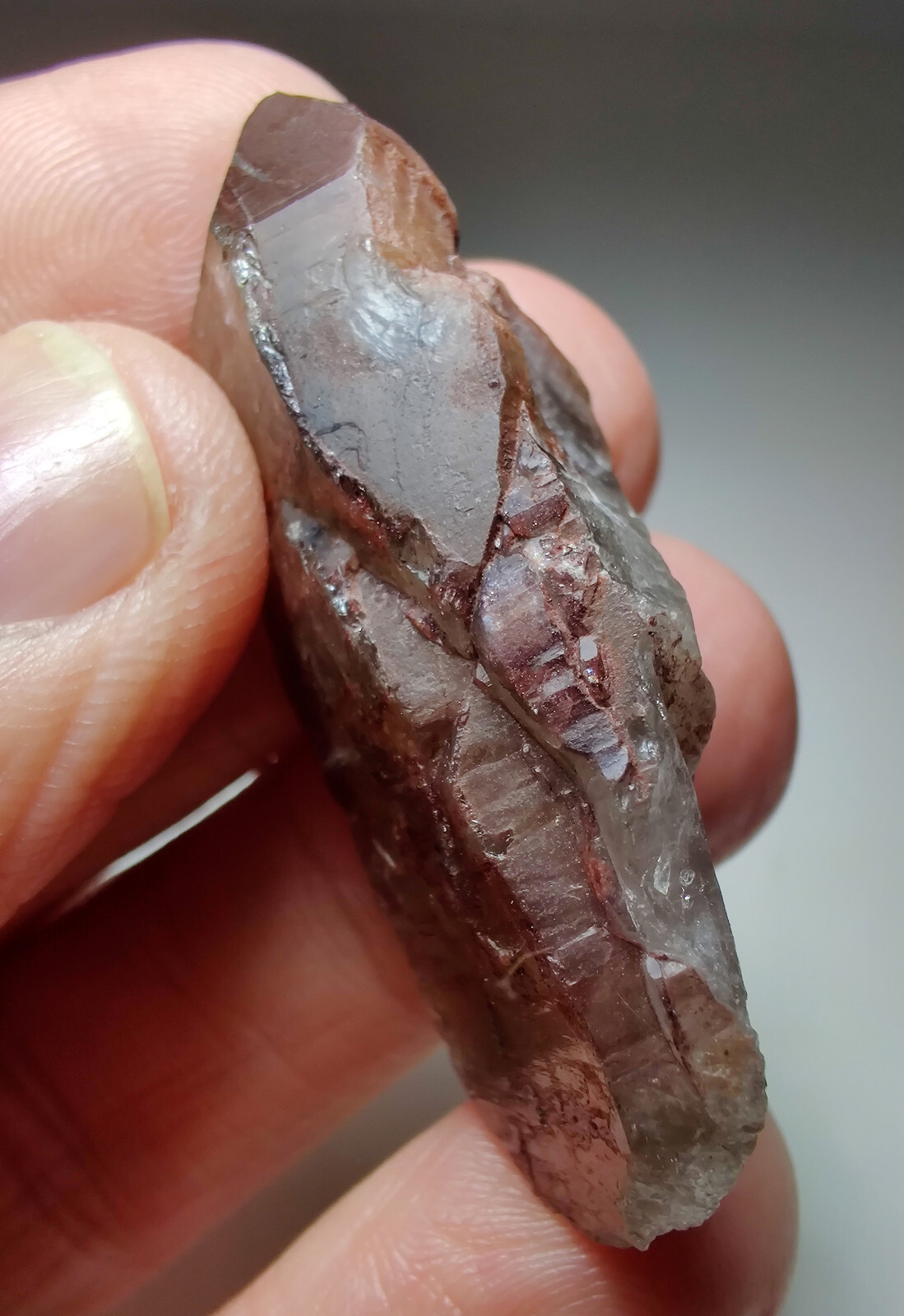 Quartz crystal with Hematite, terminated. Minas Gerais, Brazil. 5 cm.