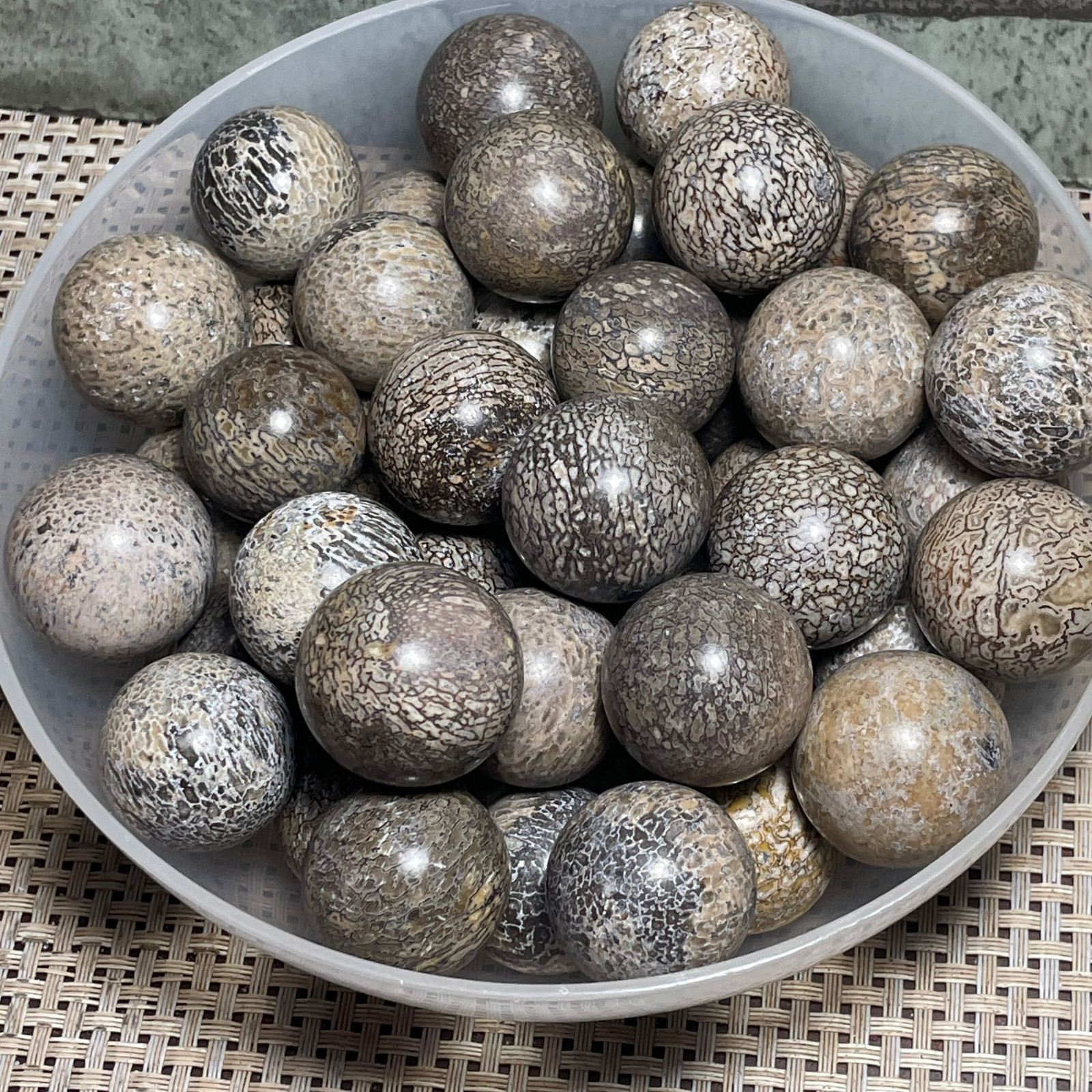 6pc 27-23mm Awesome! Beautiful stone polished Ball Sphere collection Madagascar
