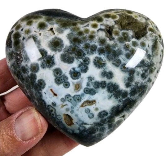 Ocean Jasper Polished Heart 200.7 grams