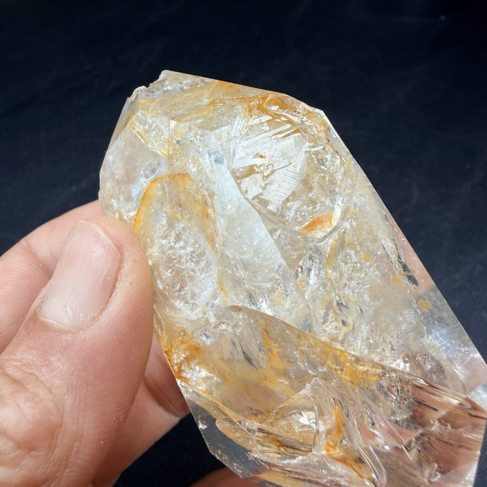 Golden Herkimer Diamond Quartz Crystal Point / New York *VIDEO*