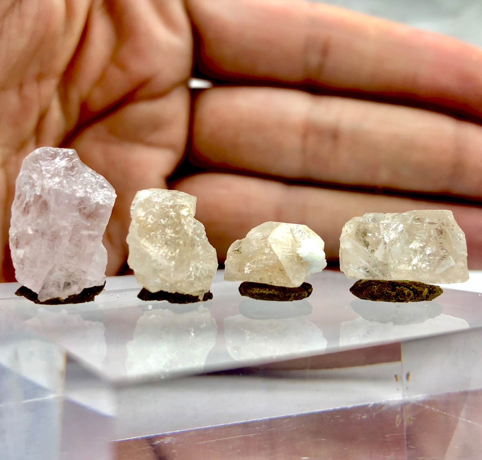Morganite crystals lot natural mix Color terminated best quality @ skardu 10.00g
