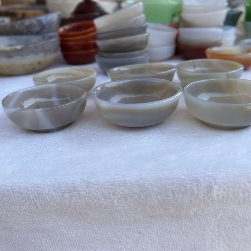 1 PC Natural Agate Bowl Home Decoration quartz Crystal Reiki Healing