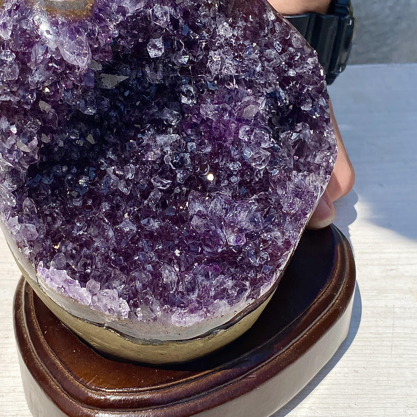 6LB Natural Uruguayan Amethyst Quartz Cave Geode Crystal Specimen Healing+base