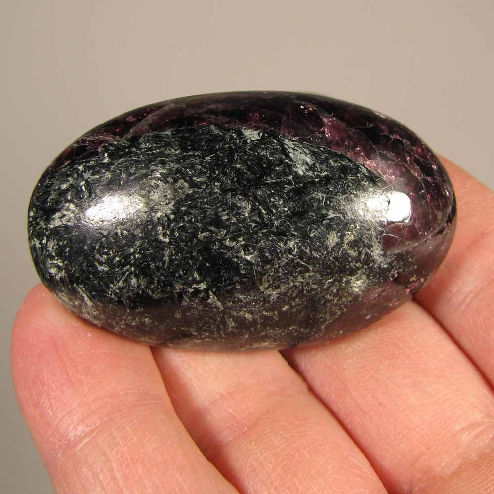 2.1″ Red RHODOLITE GARNET Crystal Polished Palm Stone – India