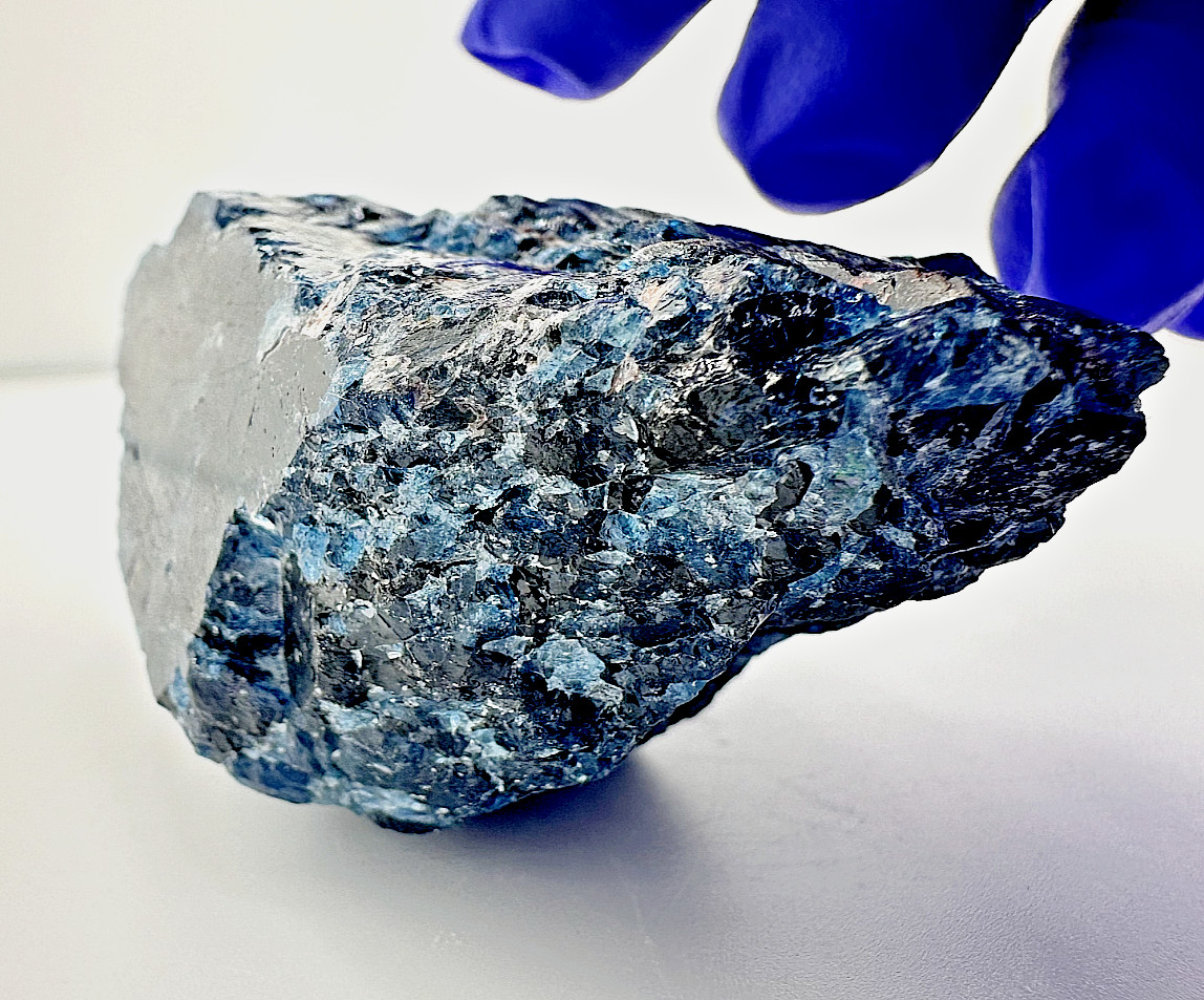 Brazil Blue Apatite Stone Semi-Polished Natural 3 x 2 in Self-Standing
