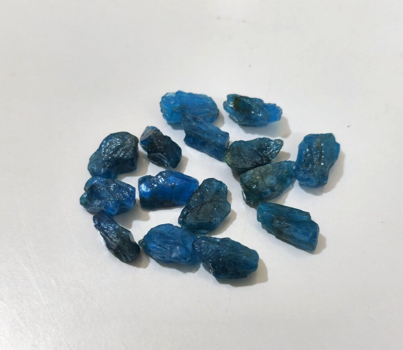 Gorgeous Blue Apatite Raw 15 Piece 12-14 MM Blue Apatite Crystal Rough Jewelry