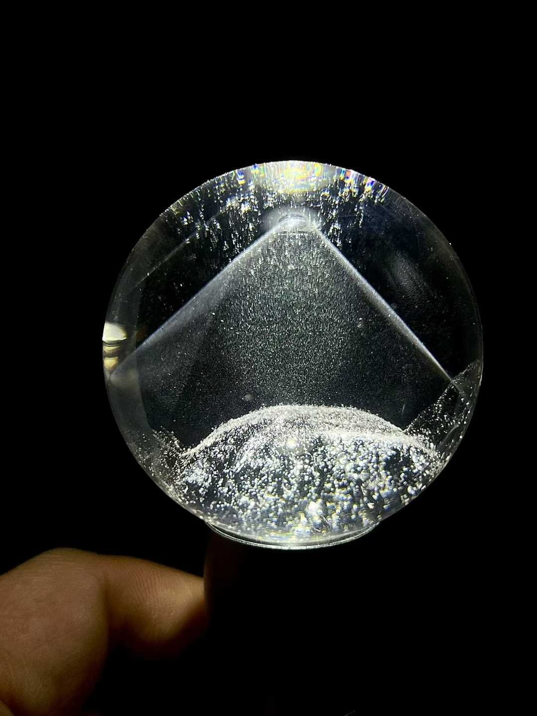 49mm Natural clear crystal sphere quartz pyramid polished ball Reiki energy