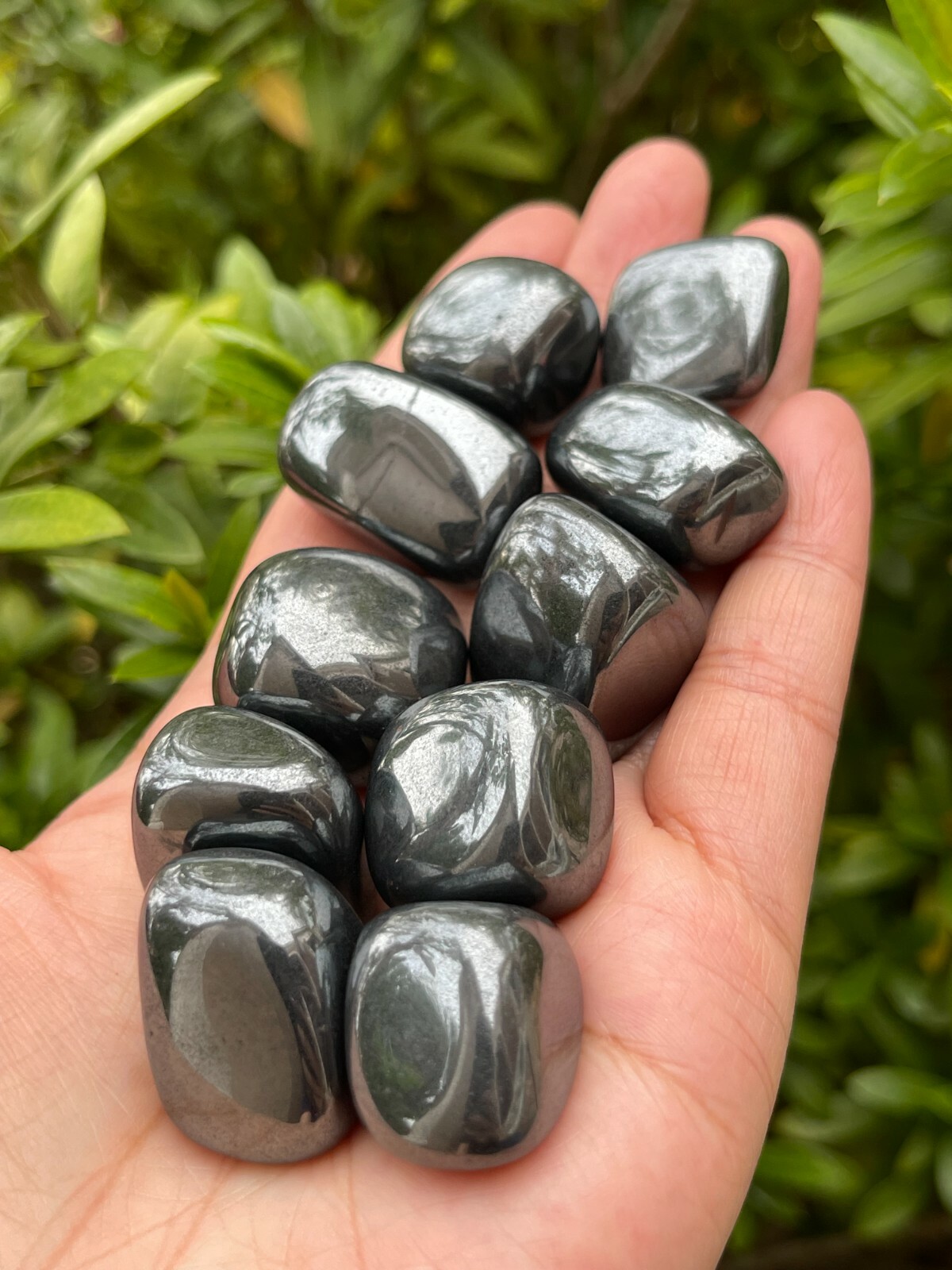 Grade A++ Hematite Tumbled Stones, 0.75″-1.25″ Tumbled Hematite, Wholesale Bulk